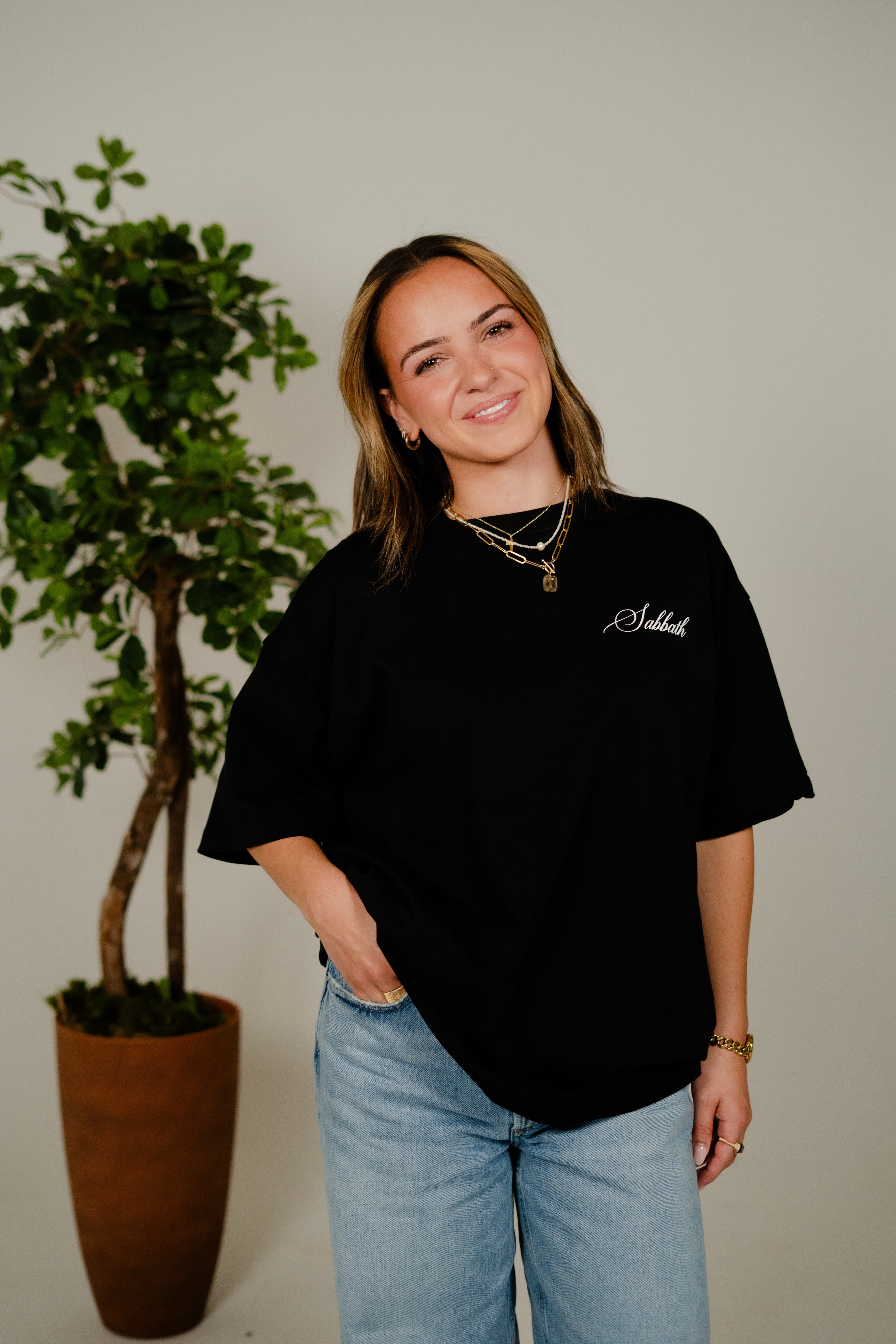 Black 'Signature' Heavy Weight Tee